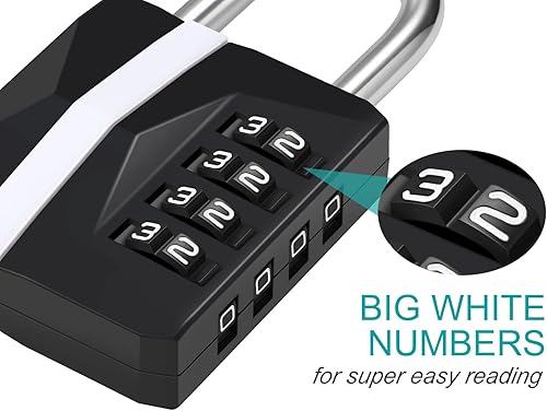 Miniatura 2 de ZHEGE Cerradura de combinación para casillero, 2023 actualizado Combinación de candado resistente a la intemperie de 4 dígitos para valla al aire