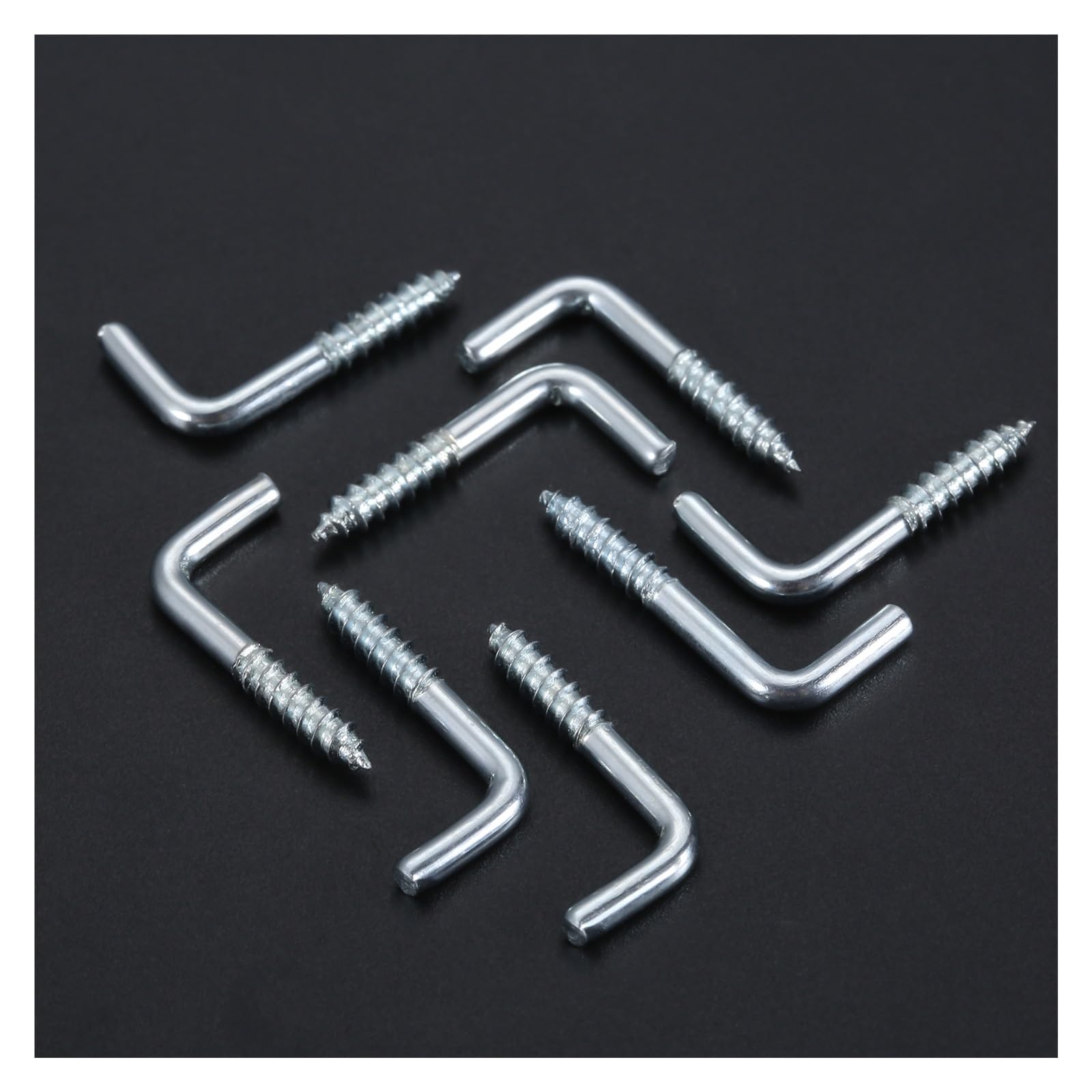 Haki sufitowe w kształcie litery L, wkręcane haki ścienne do ramek obrazów i lamp, srebrne, 20-40 mm, opakowanie 10 szt(2.4 * 10 * 23mm 20pcs)