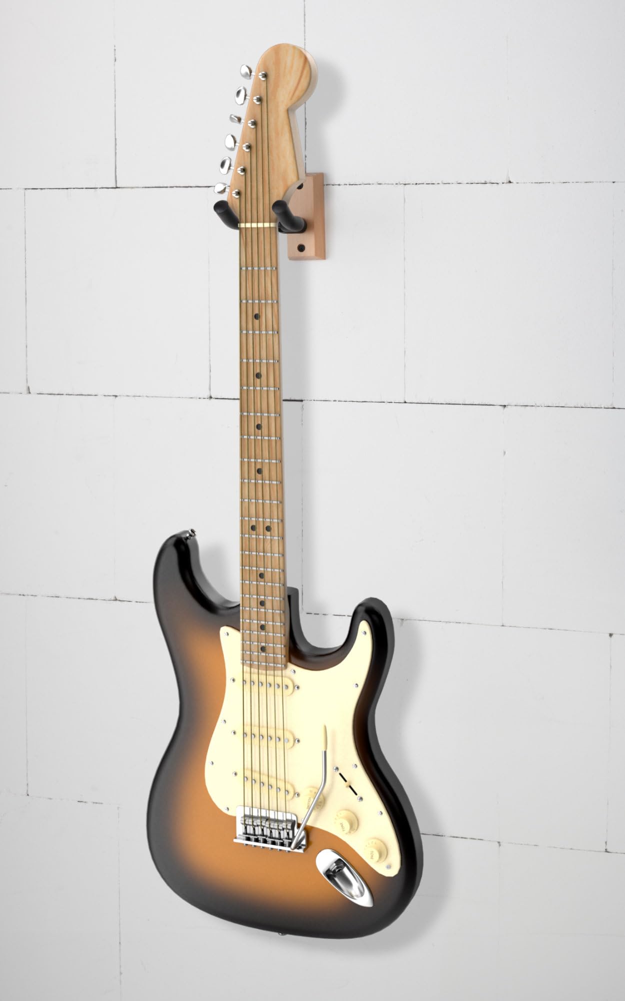 Classic Cantabile Set 5 Supporti da Parete in Legno per Chitarre, Chitarra