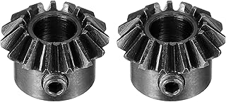 uxcell 2pcs Bevel Gear 0.8 Module 1:1 Reduction Rate 15T 5mm Hole Dia Bevel Pinion Gear 45# Steel, 45 Degree Steering Gear for Hardware Mechanical Rotation, Black