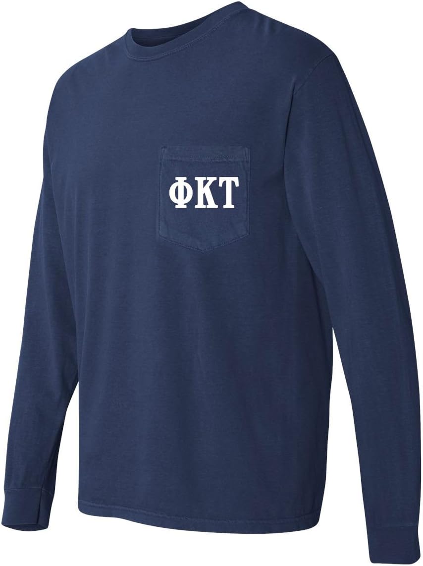 Phi Kappa Tau Fraternity Comfort Colors Pocket Long Sleeve Shirt
