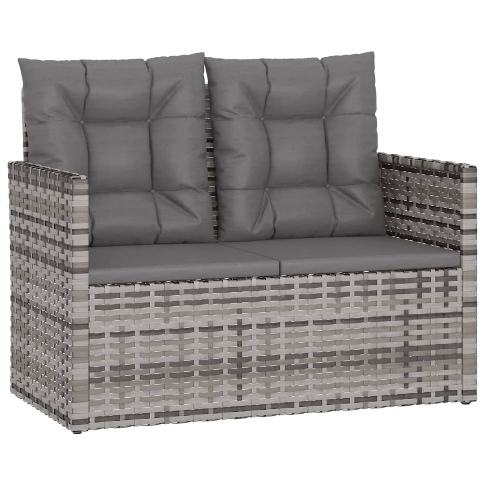 362319 Panca da Giardino con Cuscini Grigia 105 cm in Polyrattan Testata in Legno,Testata Letto Matrimoniale Muebles Dormitorio Spalliera Letto Testiere per Letto Matrimoniale