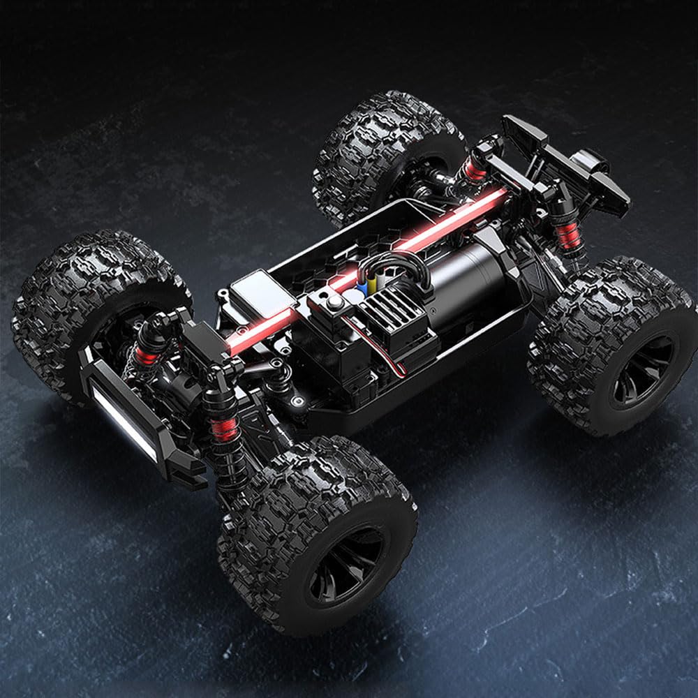 Zdalnie sterowany samochód dla dorosłych 1/14, 45 km/h, 4WD Off Road Race Buggy, bezszczotkowy silnik RC, wysoka prędkość, samochód wyścigowy, 14208, 3 baterie, niebieski
