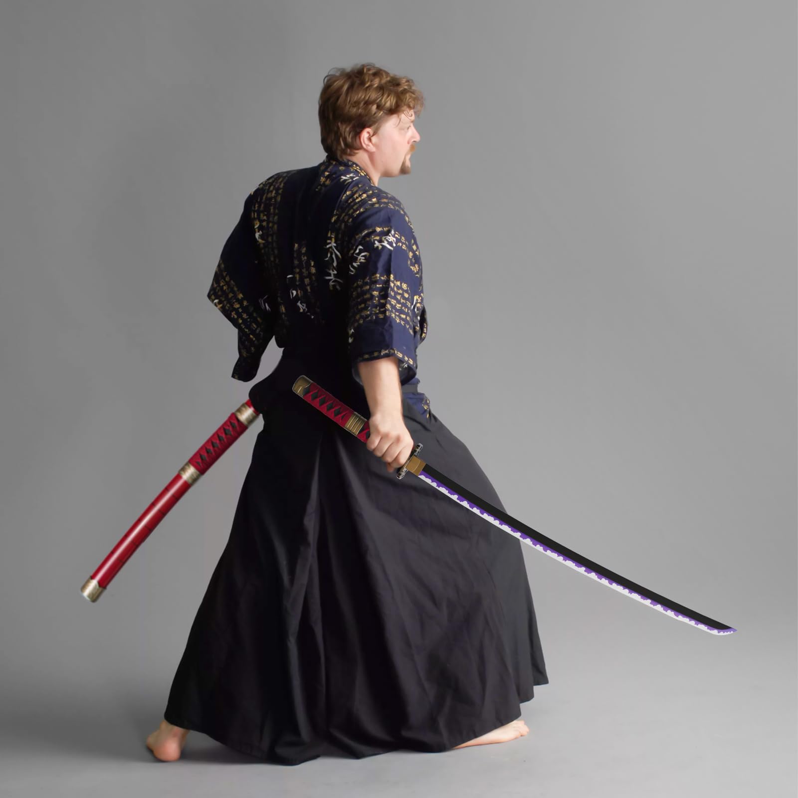 Bambus Cosplay Anime Katana Schwert,Zoro Katana mit Scheide,Holz Katana,Zorro Schwert für Rollenspiele Dekorationen and Geschenke (Kitetsu/Shisui/Wado Ichimonji)