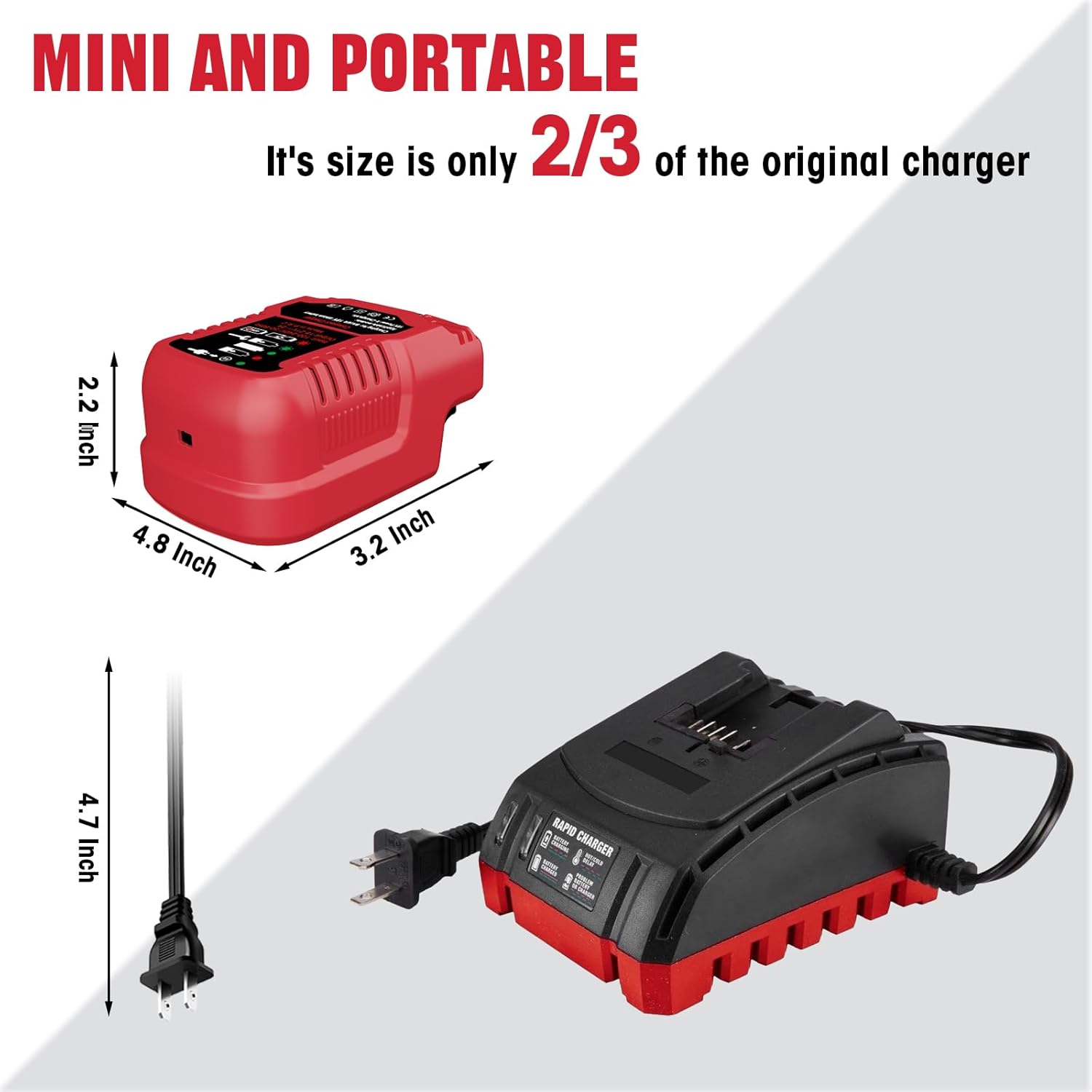 1701C-B 20V Battery Charger Replacement for Bauer 20V Hyper.max Lithium Ion Batteries Compact Mini Charger(Battery Not Included) - Image 2