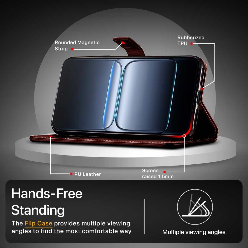 WOW IMAGINE Shock Proof Flip Cover Back Case Cover for 1+ OnePlus Nord CE 5 5G (Flexible | Leather Finish | Card Pockets Wallet & Stand | Chestnut Brown) 38 618RLlS3yjL. SL1000