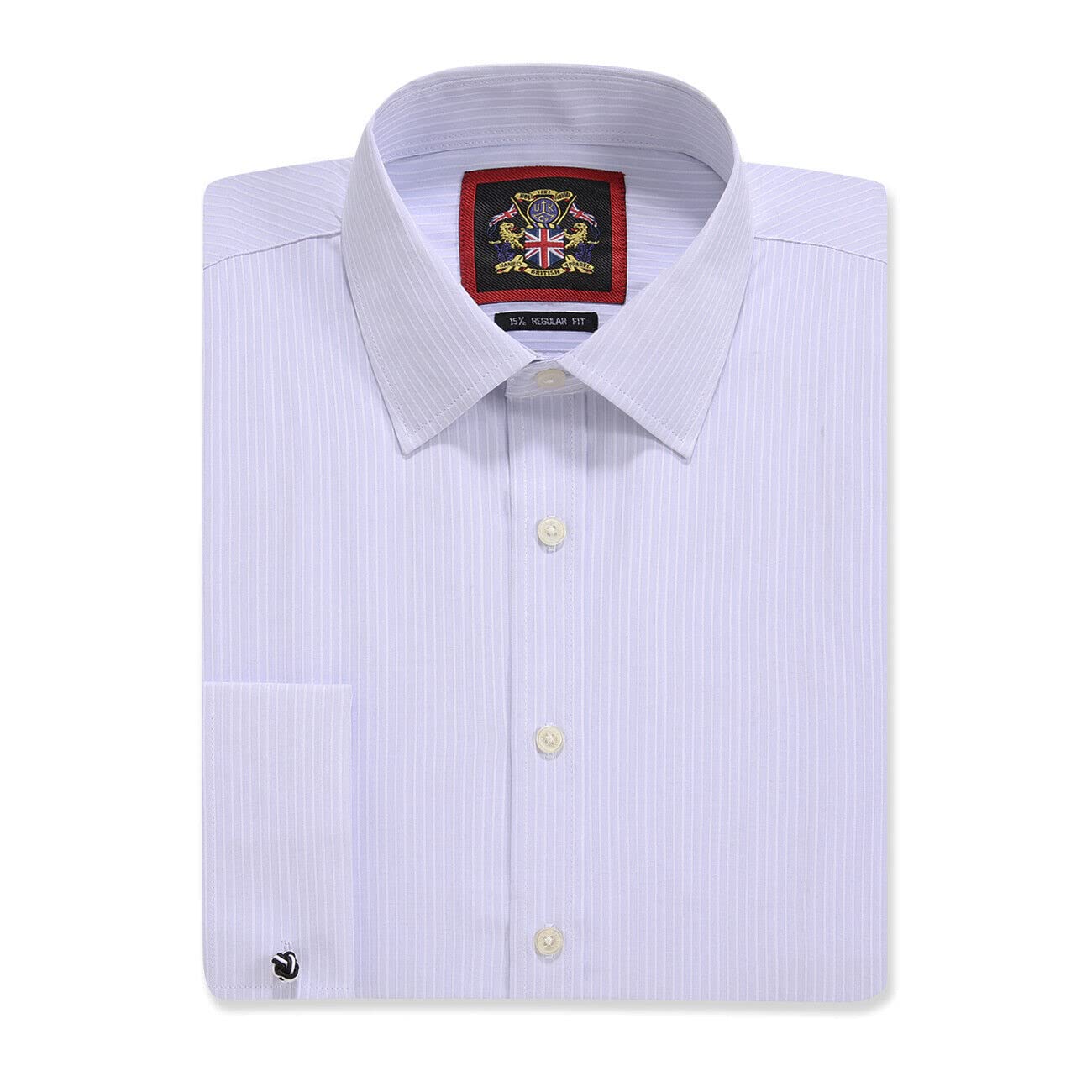 Janeo British Apparel Nos Tibi Serviat Uk Co Men's Lavender (Double Cuff) Formal Dress Shirts, Self Stripe, Single Or Double Cuff, Business Office Wedding Wear By Janeo British Apparel. Lavender, Double Cuff, 22In