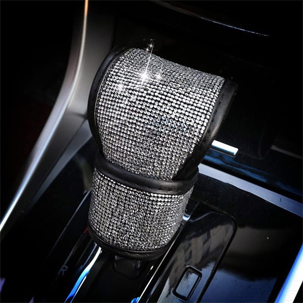 Bling Car Shift Gear Cover, Luster Crystal Car Knob Gear Stick Protector Diamond Car Decor Accessories for Women (Rhombus Colorful) image 5