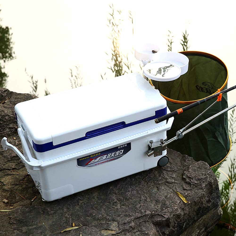 Isolierte Angelbox mit Sitz und Hebebein, 42 l, Angelausrüstung, Zubehör – Kühllagerzeit 72 Stunden