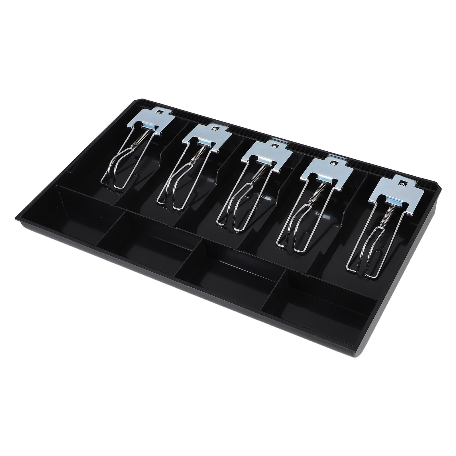 Boîte à monnaie noire SHINEOFI grand compartiment ABS pour tiroir caisse - 8