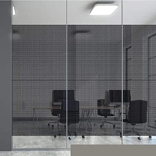 Queenbox 3X6.6Ft Mesh Window Sticker, Static Cling Privacy Glass Films Sun Uv Blocking Heat Control Home Decorative For Kitchen Office Room, Black #TOP5