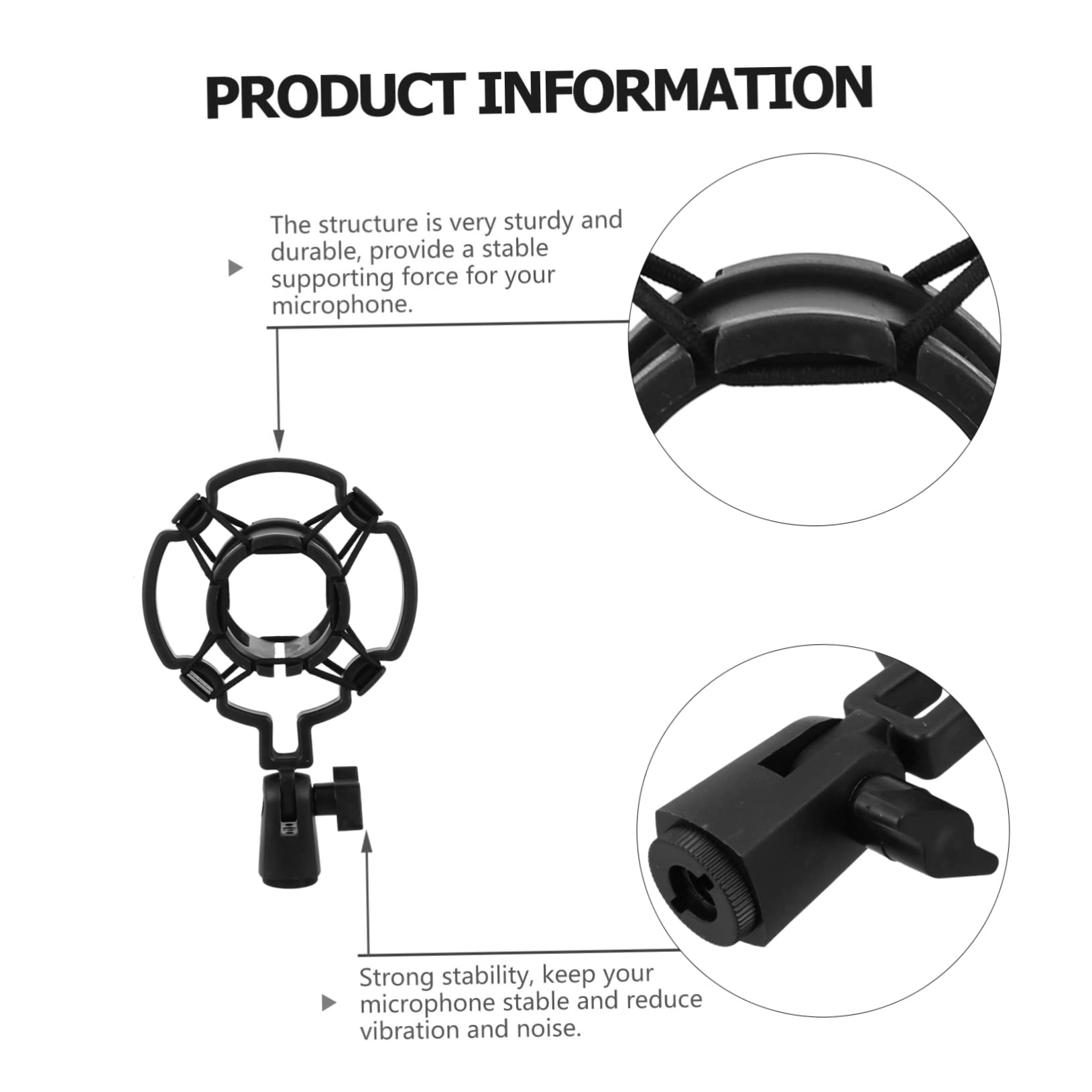 Toddmomy Shockproof Mic Holder Sturdy Plastic Boom Stand Mic Mount for Microphone Anti-vibration Mount