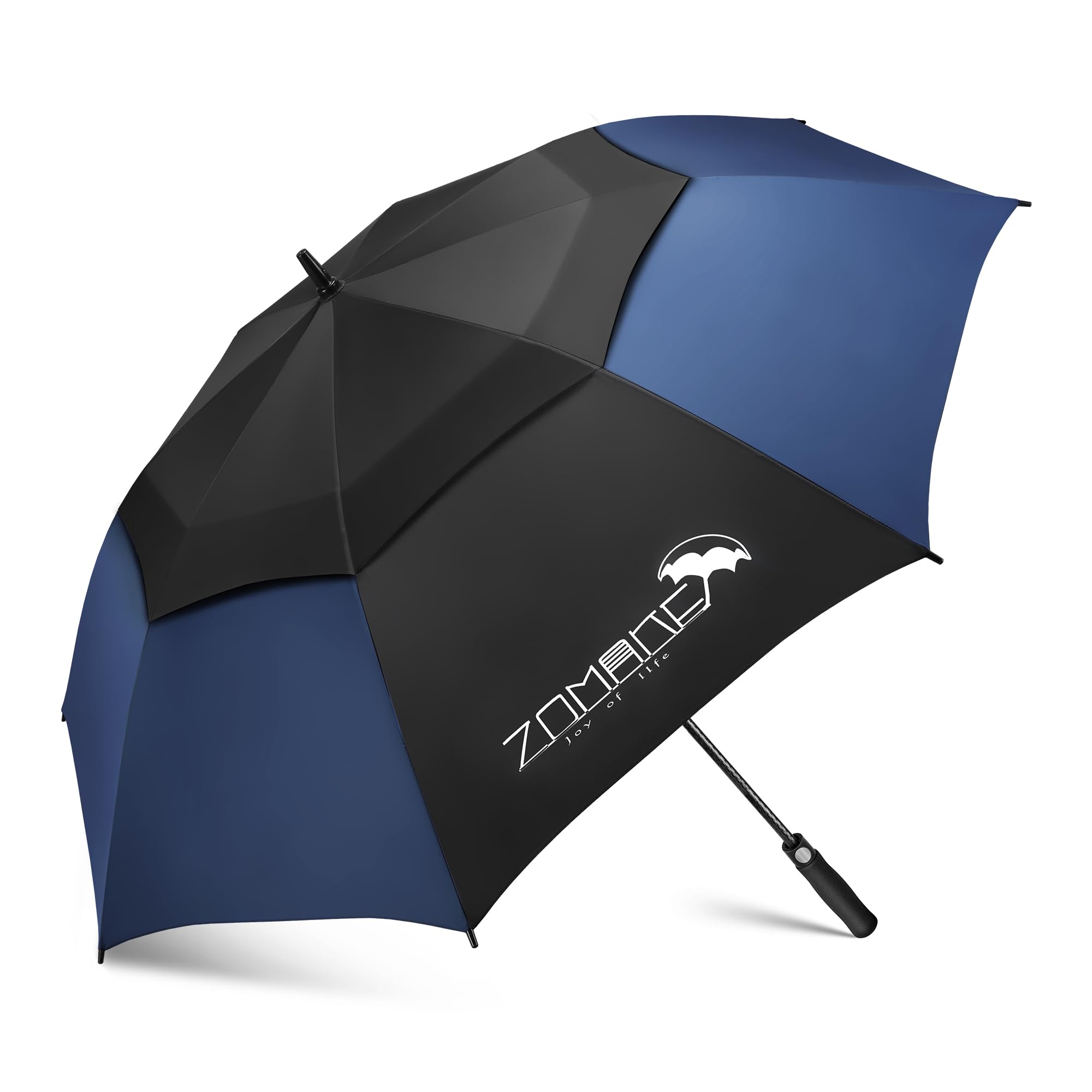ZOMAKE Golf Umbrella Windproof and Rainproof 68in, Large Umbrella Windproof Strong, Double Canopy Big Golfing Brolly Unbreakable for Men Women (Black/Navy Blue)