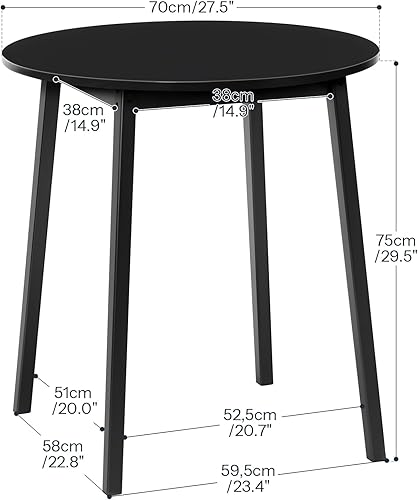 Miniatura 2 de HOOBRO Mesa de Comedor de Bambú, Mesa de Comedor Redonda para 2, Mesa de Cocina de 27.5" para Espacios Pequeños, Mesa de Escribir, Fácil de Montar,