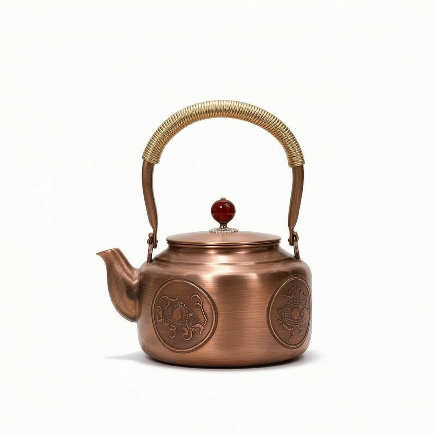 Traditional Copper Tea Kettle Artisanal Hammered Copper Kettle
