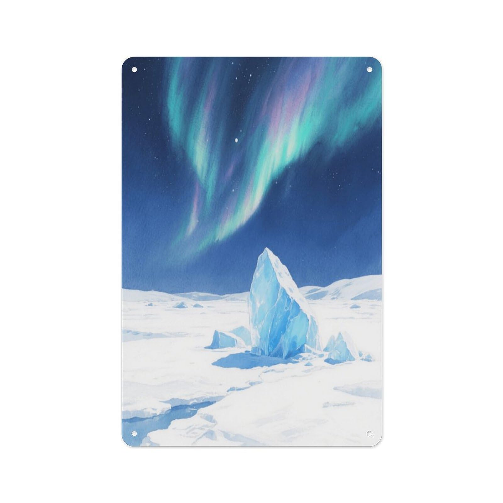 Fekiloot Style Ice Field And Aurora Wall Decor Metal Signs Tin Signs Poster