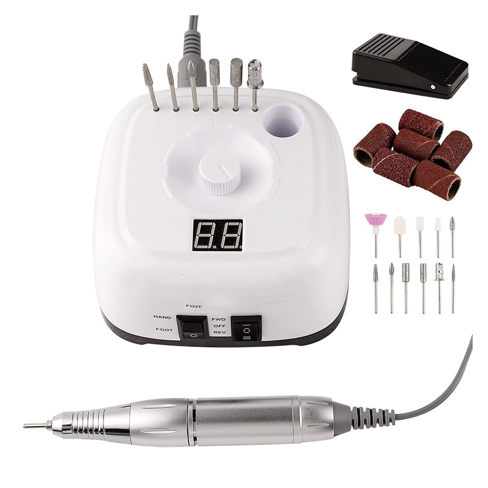 Wiertarka do paznokci Wiertarka do paznokci 3500 0PM. Z pedałem kontroli prędkości Manicure Instrumenty pedicure Elektryczne narzędzia szlifowania plików