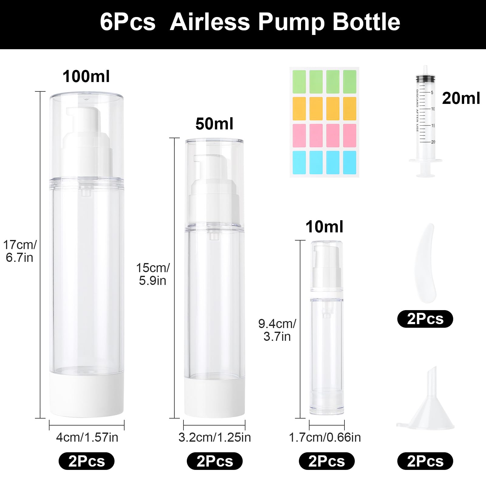 11 sztuk Airless dozownik z pompką, pusty dozownik do kremu, butelki podróżne do napełniania