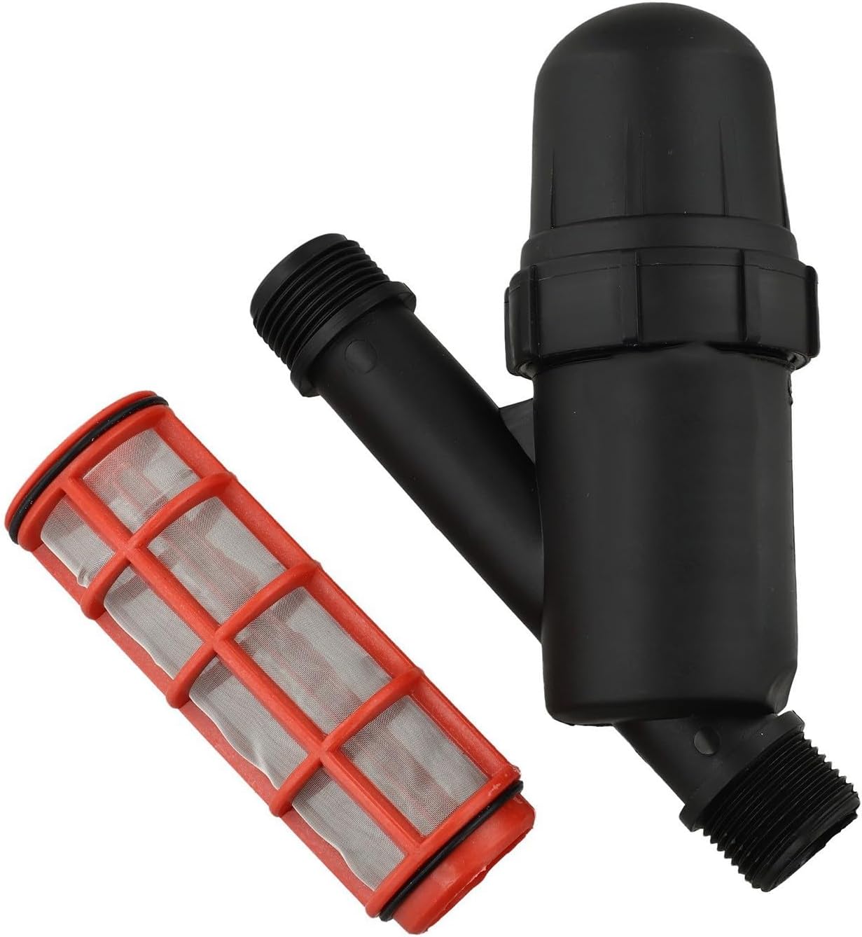 Pressure Regulator with Integrated Y-Filter for Drip Irrigation, 1-Inch Plastic Fitting, 2-Piece Set