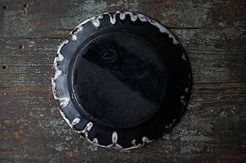 フランス 民芸 キュノワール アンティーク 器 大皿 花リム 陶器 プレート フランス 民芸 キュノワール アンティーク 器 大皿 花リム 陶器