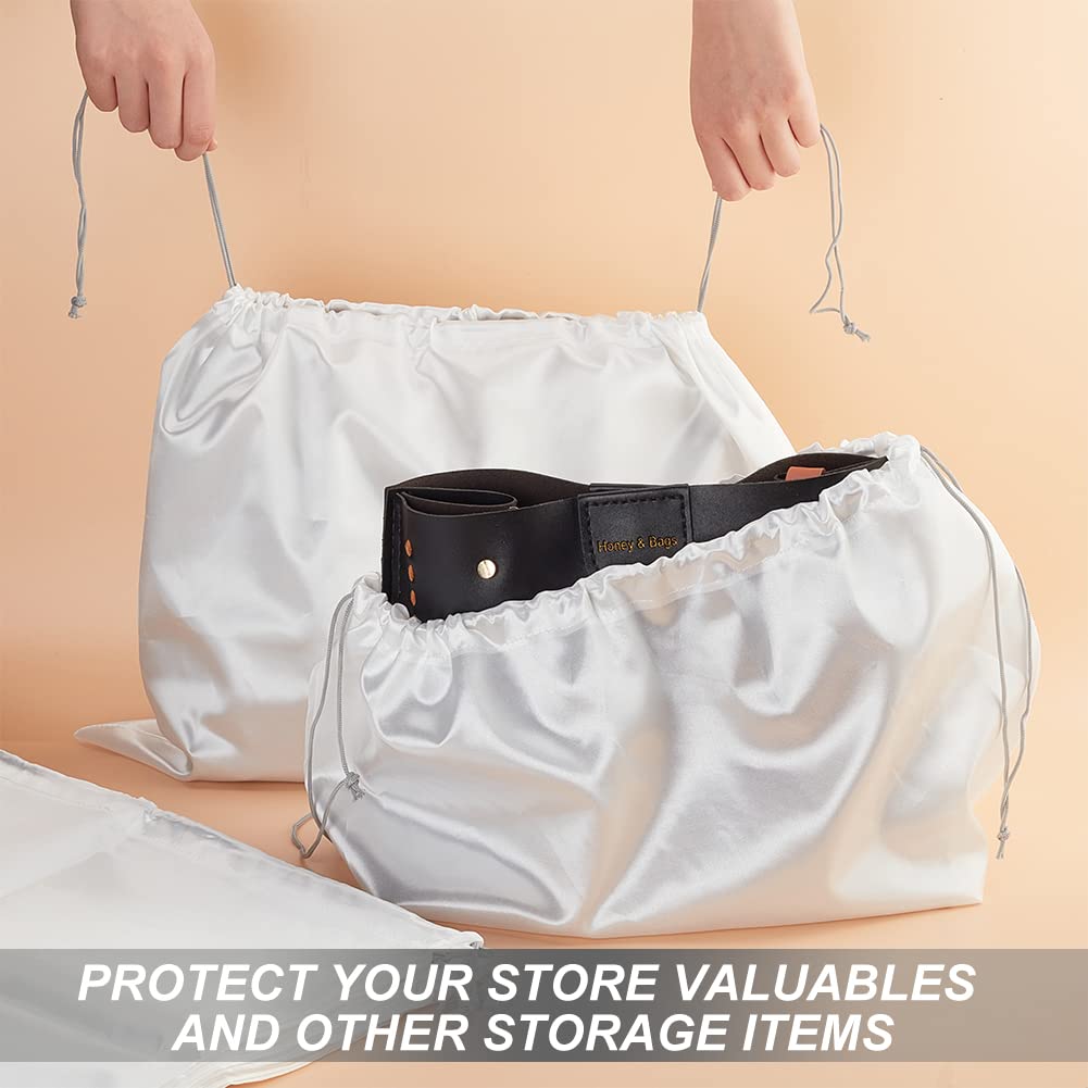 NBEADS 12 Pcs Housse de Protection pour Sac de Rangement en Tissu de Soie, avec Sac à Cordon, pour Sac à Main Sac à Main en Cuir Sac à Chaussures, 40x51cm