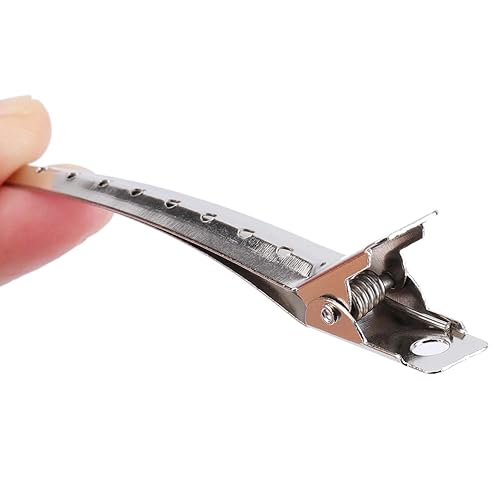 Miniatura 4 de Hedume Paquete de 200 pinzas para el pelo con agujeros, 3.5 pulgadas de metal inoxidable para rizos de cocodrilo para salón y mujeres y niñas,