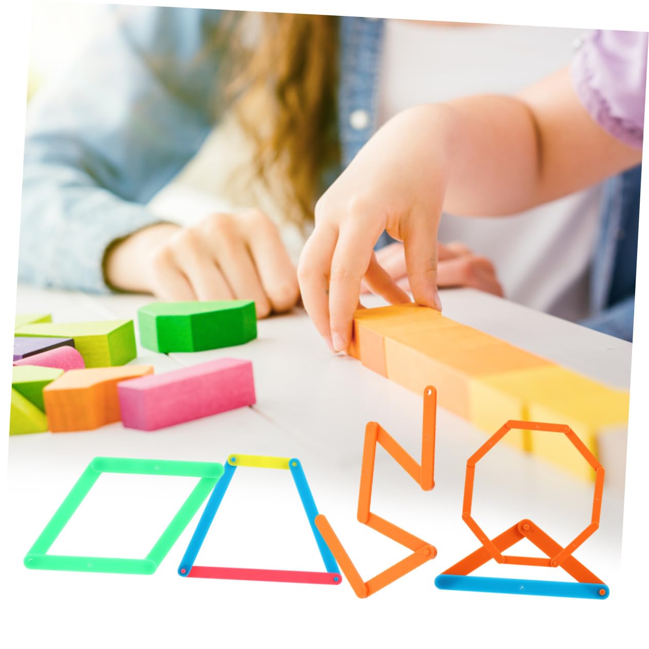 Strisce Poligonali Didattiche per Insegnare Forme Geometriche Bastoncini per Matematica Gioco Educativo 50 pezzi