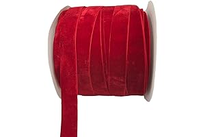 10 Yards Red Velvet Ribbon (1")