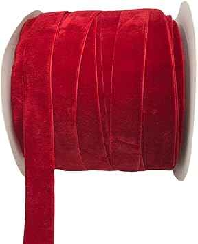 Amazon.com: 10 Yards Velvet Ribbon Spool (Red, 1