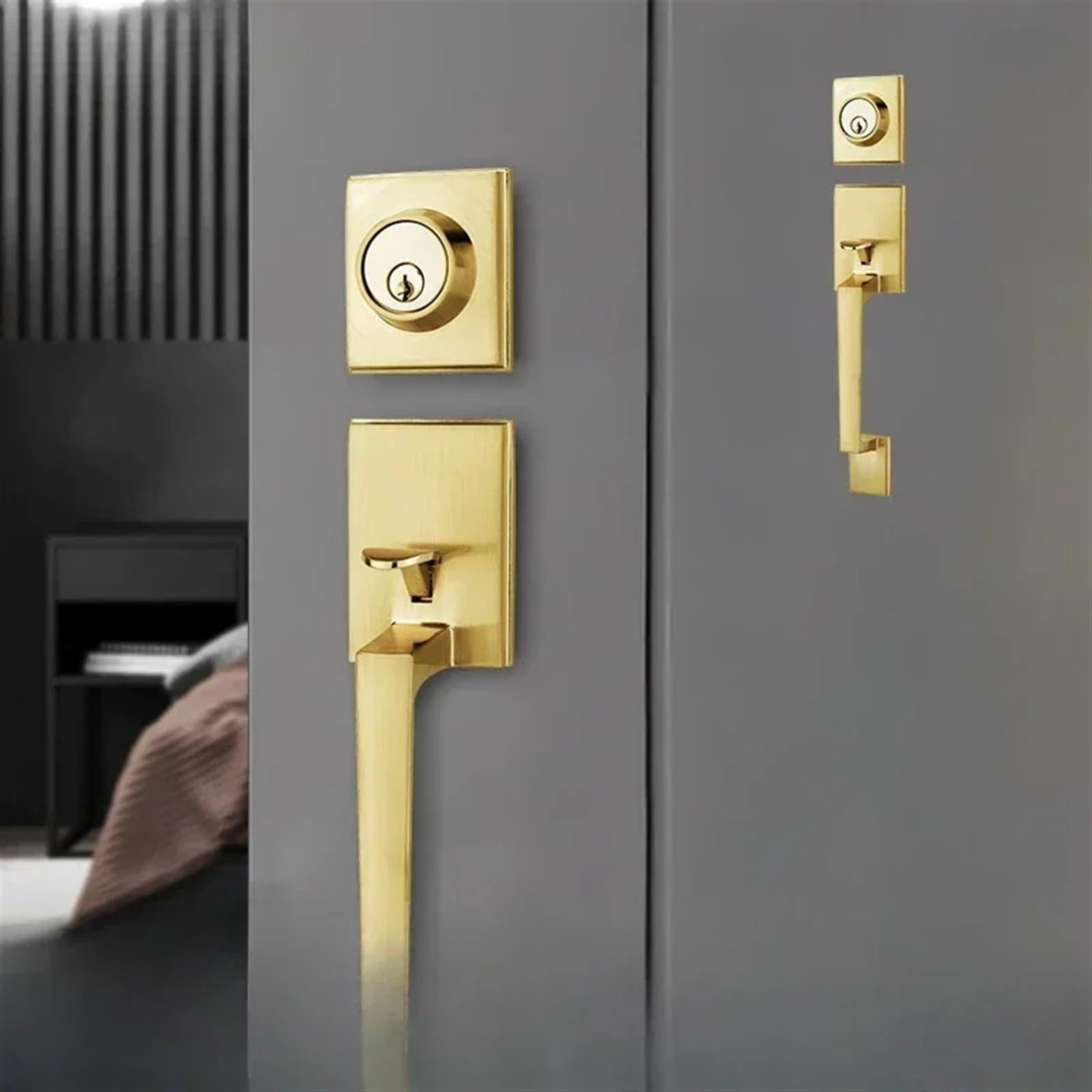 Serrure de porte en bois et fer en alliage de zinc premium