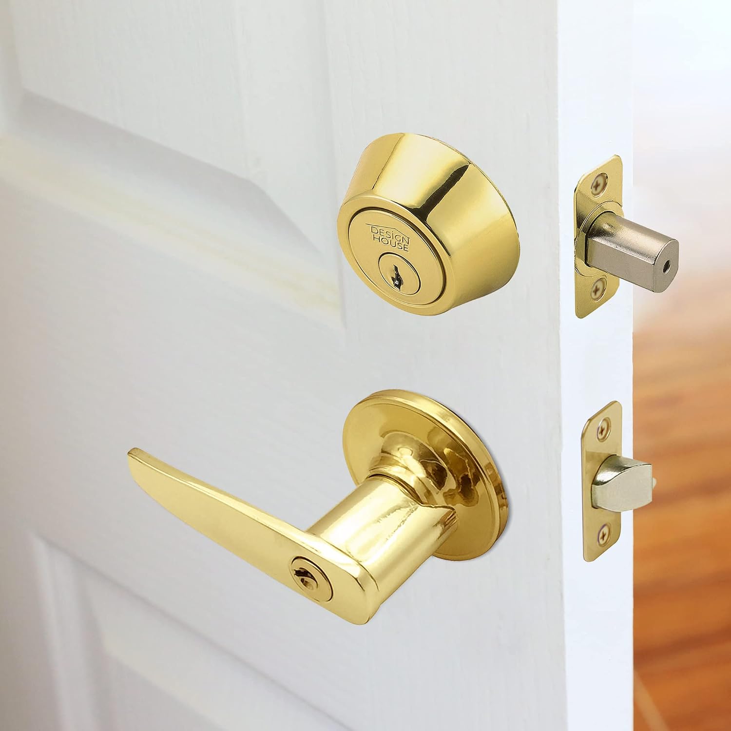 Design House 787499 Delavan Entry Lever, Polished Brass