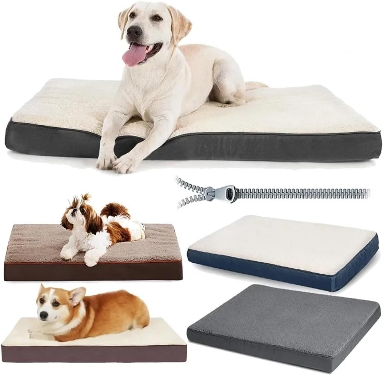 Pet Nest Big Pet Bed Plush Memory Foam Dog Bed Large Dog Removable Washable Dog Mattress Pet Mat Nonslip Egg Kennel Pad Cat Sofa Washable Small Pet Bed(Black,S 75X50X10CM)