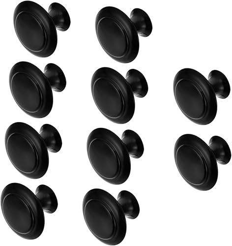 RUNROTOO Manija de cajón de madera con un solo agujero, manijas de puerta negras, manijas de puerta negras, manijas de puerta negras, manija de arco