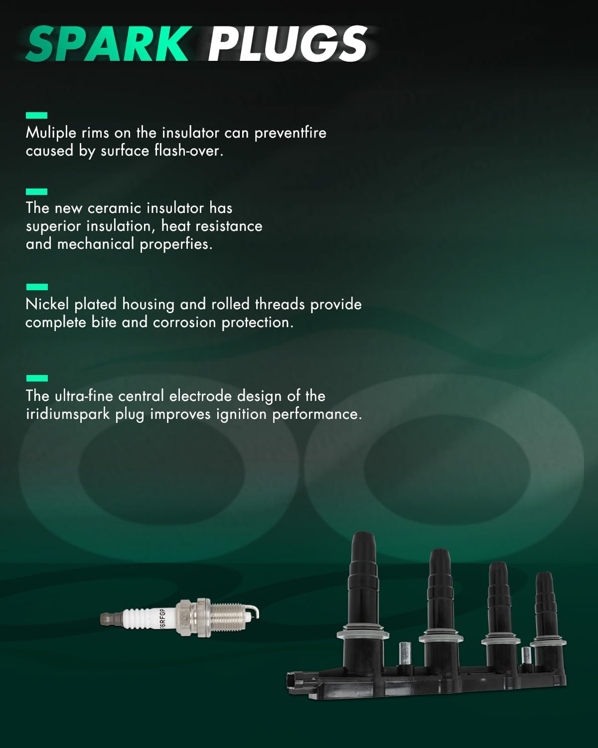 SCITOO Ignition Coil suitable with, for Chevrolet Aveo 2009-2011, Aveo5 2009-2011 & Suzuki Suzuki+ 2009 & Pontiac G3 2009-2010, G3 Wave 2009, 1.6L,Pack of 1,UF620