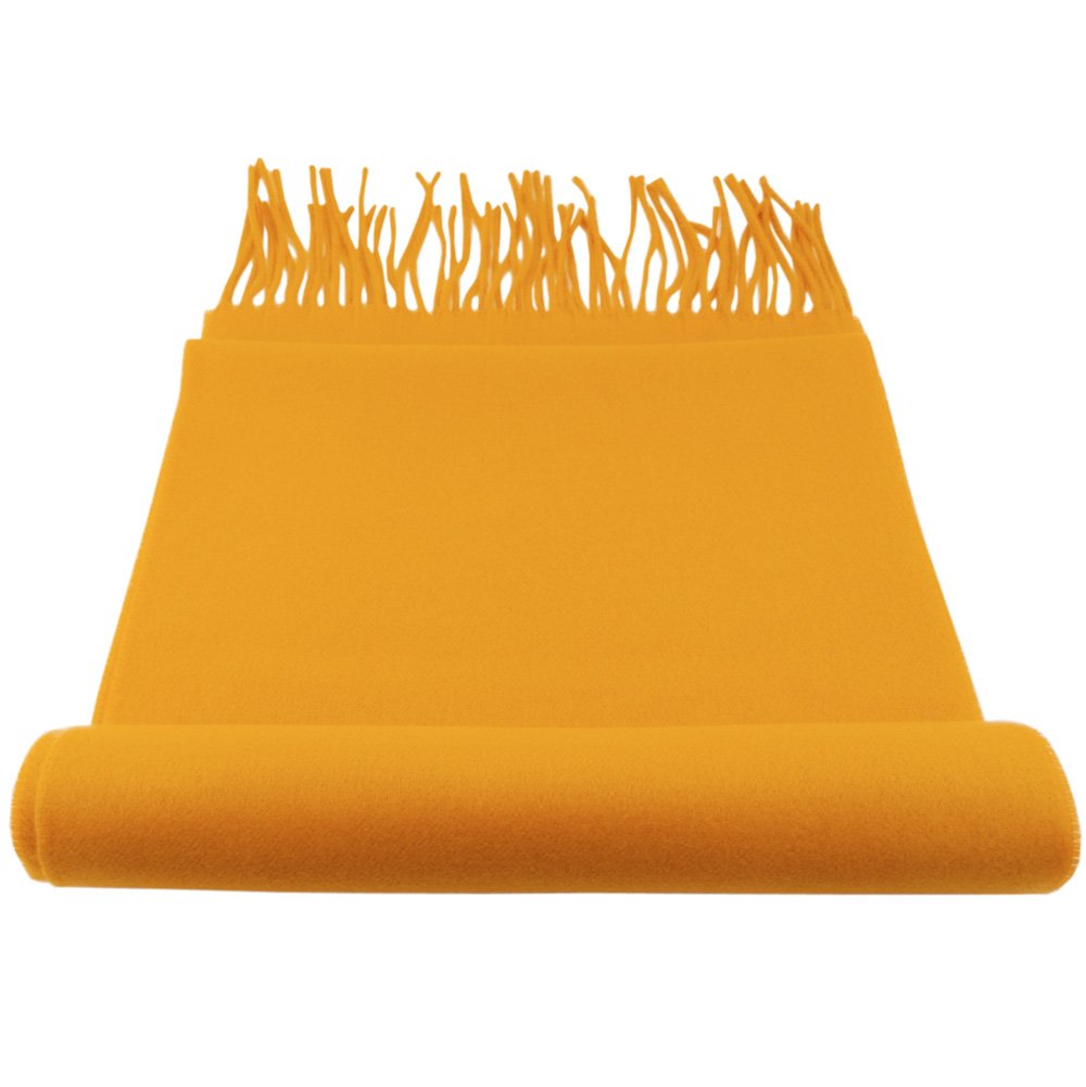 Foulard fin uni jaune ocre Cashmink écharpe légère taille unique - 2