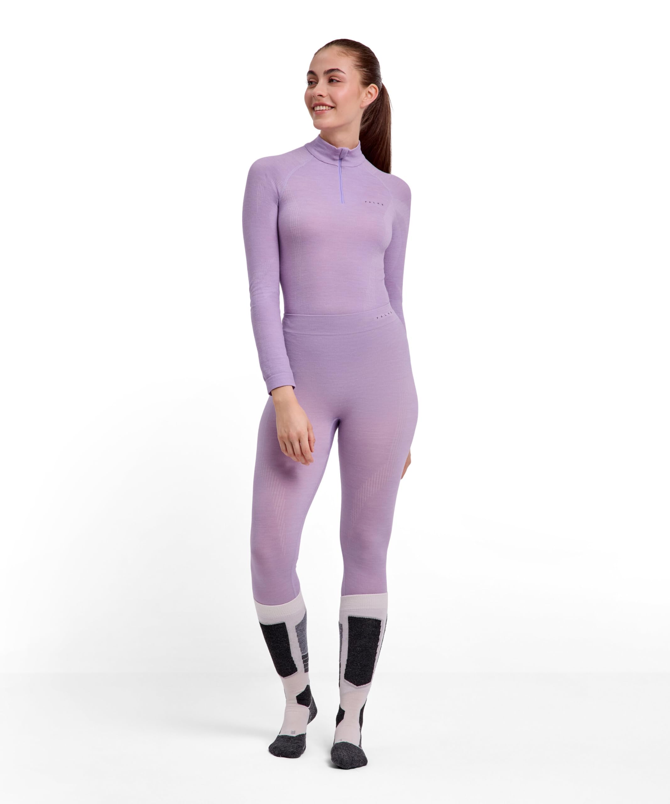 FALKE Wool-Tech Long W Ti lana filo funzionale asciugatura rapida 1 pezzo, Calzamaglia Donna, Viola Light Lilac 6819, S