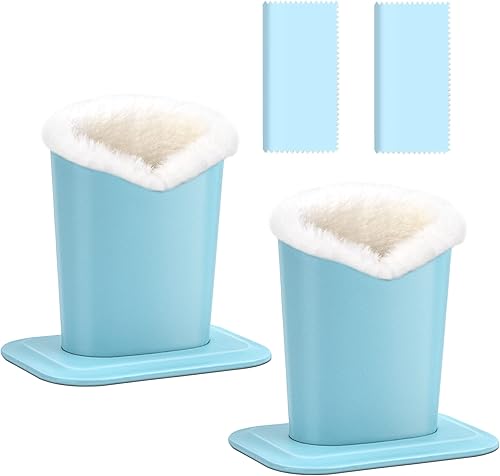 Miniatura 7 de bvya 2 soportes para lentes de ojos, color dulce caramelo con forro de felpa para mesa, escritorio, mesita de noche 2 piezas #A,2 piezas #B,2 piezas