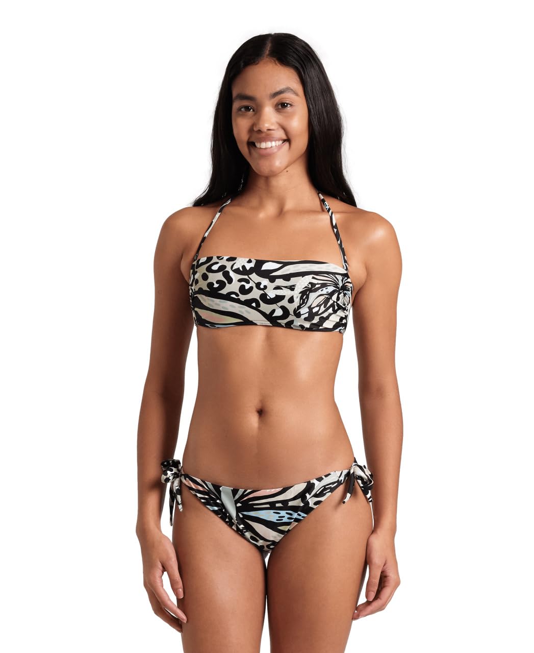 ARENA Women's Water Print Bikini Bandeau Bañador de Dos Piezas Mujer (Pack de 1)