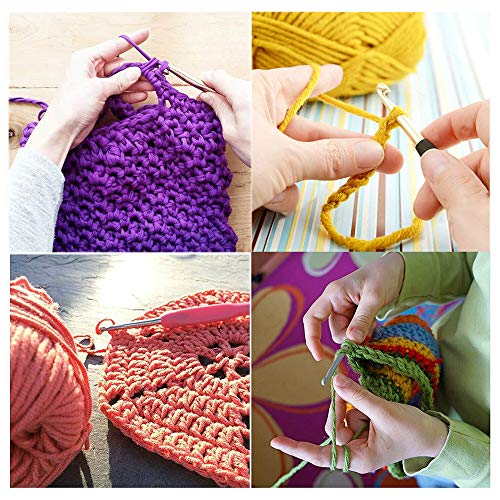 Eyech 16 Sizes Crochet Hooks Knitting Crochet Needles Locking Needle Clips Weaving DIY Tools Sets with Ergonomic Handles Craft Yarn Knitting Needles Kit Accessory Set Crochet Hook Case