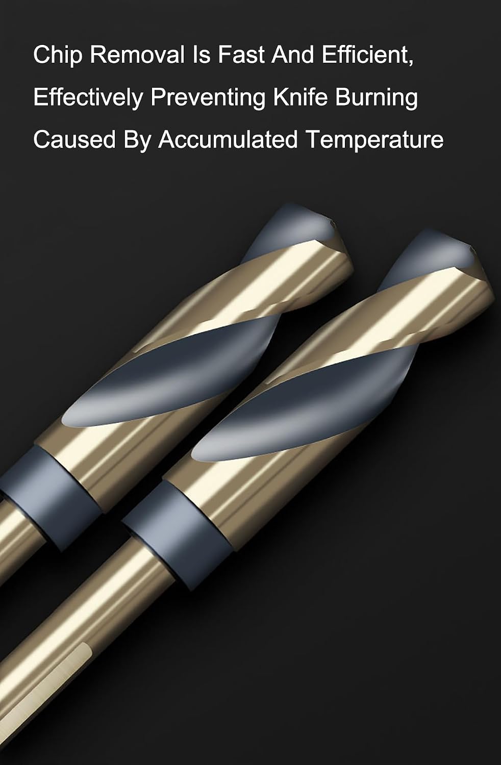 NACX 13mm Reduced Shank Twist Drill Bit, HSS 4341 High-Speed Steel Black and Gold Coated Drill Bits with 3/8” Shank for Metal Plastic Wood