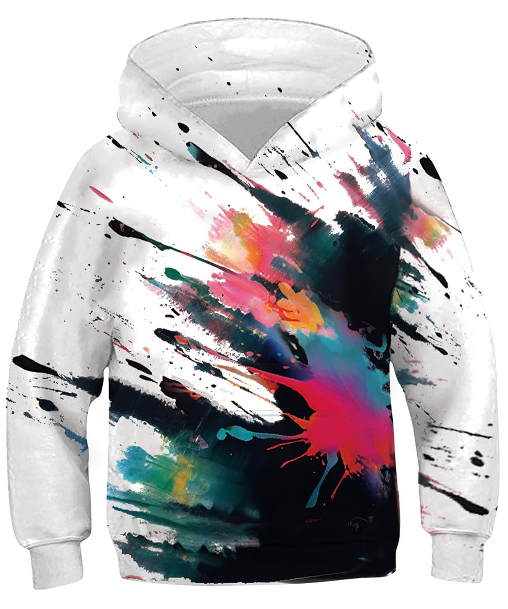kids4ever Unisex Kinder Hoodie 3D Lustig GedrucKt Kapuzenpullover Langarm Pullover Hoodies Sweatshirt für Jungen Mädchen mit Tasche Alter 6-16