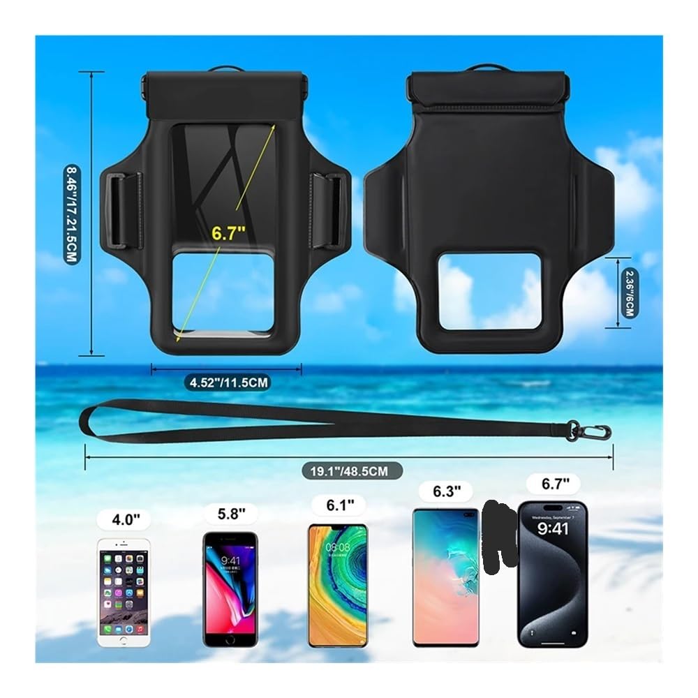 Opaska na ramię wodoodporna torba na telefon do pływania, surfingu, nurkowania, torba na telefon (różowa)