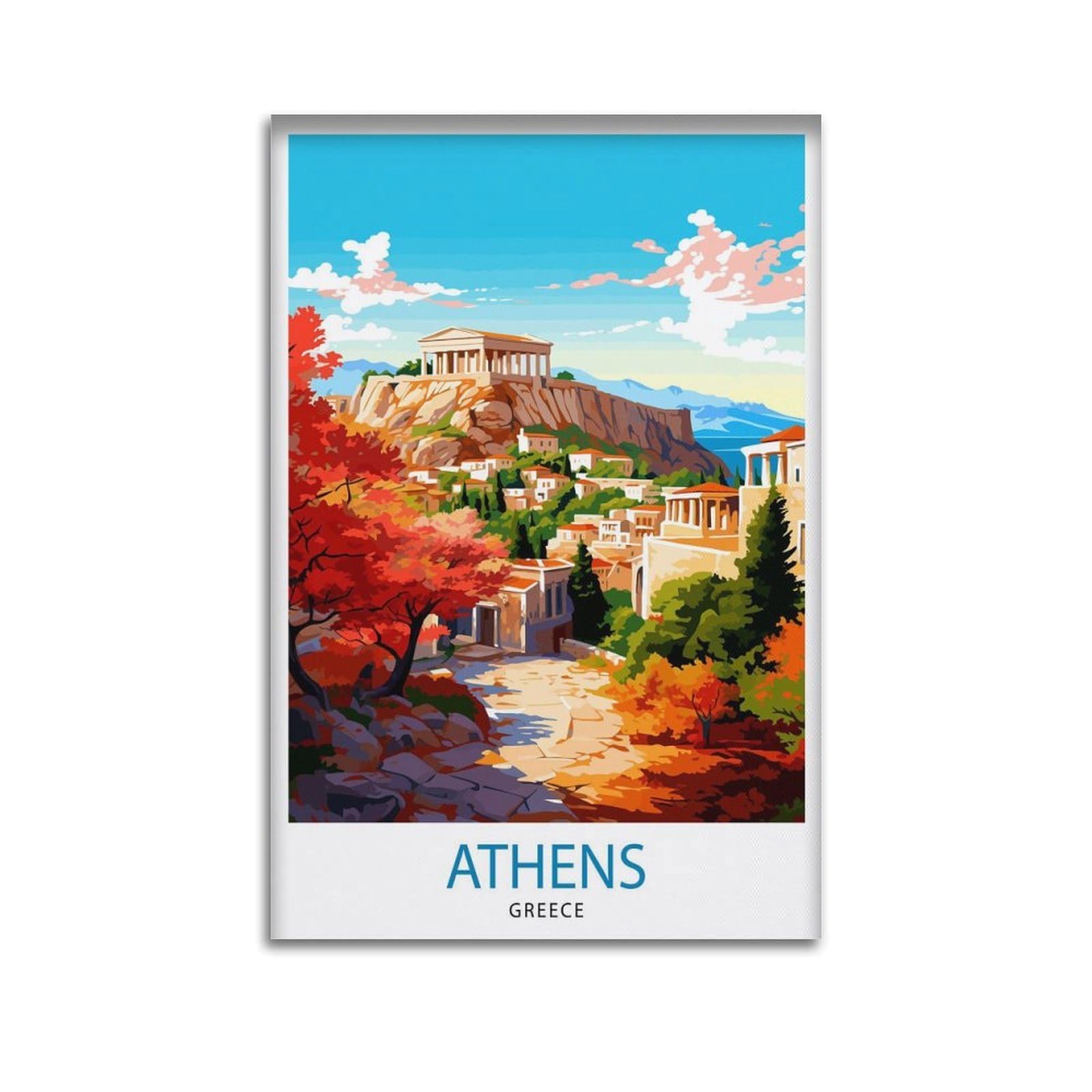 xiaoxiaoshen Athens Greece Travel Canvas Poster Wall Art Prints Room Aesthetic Murals Bedroom And Living Decorations 20x30inch(50x75cm)