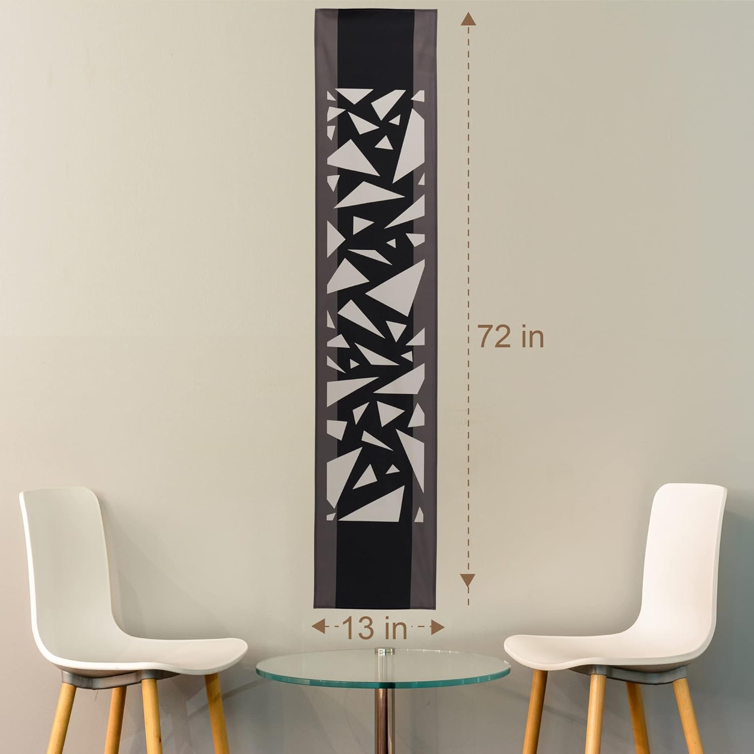 Cotton Geometrical Modern Table Runners 72 inches Long Black Gray and White for Family Dinner, Holiday Parties Wedding Banquet Decorations,, Grey, 13Wx72L (TL-HYT01) black and gray 13Wx72L