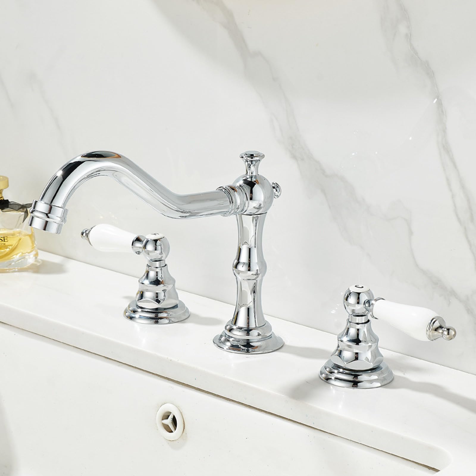 All-Copper Split Double-Handle Washbasin Faucet
