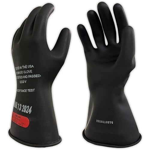 MAGID Rubber Insulating Electrical Safety Gloves, Class 0 ASTM Compliant