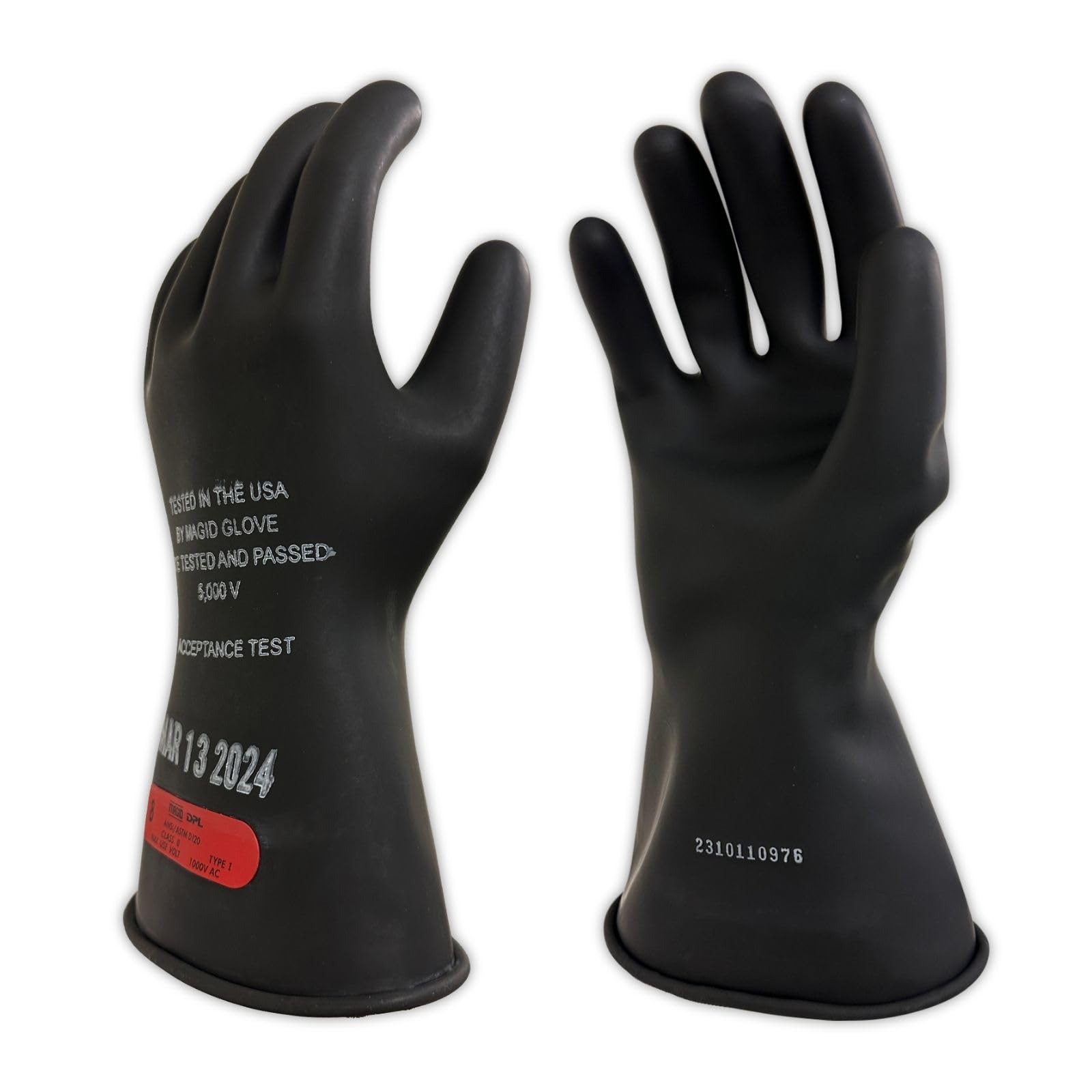 MAGID Rubber Insulating Electrical Safety Gloves, Class 0 ASTM Compliant