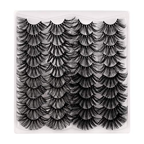 25MM False Eyelashes Long Dramatic Fake Lashes 5D Crossed Fluffy Volume Faux Mink Eyelashes 4 Variety Eye Lashes Pack Multipack