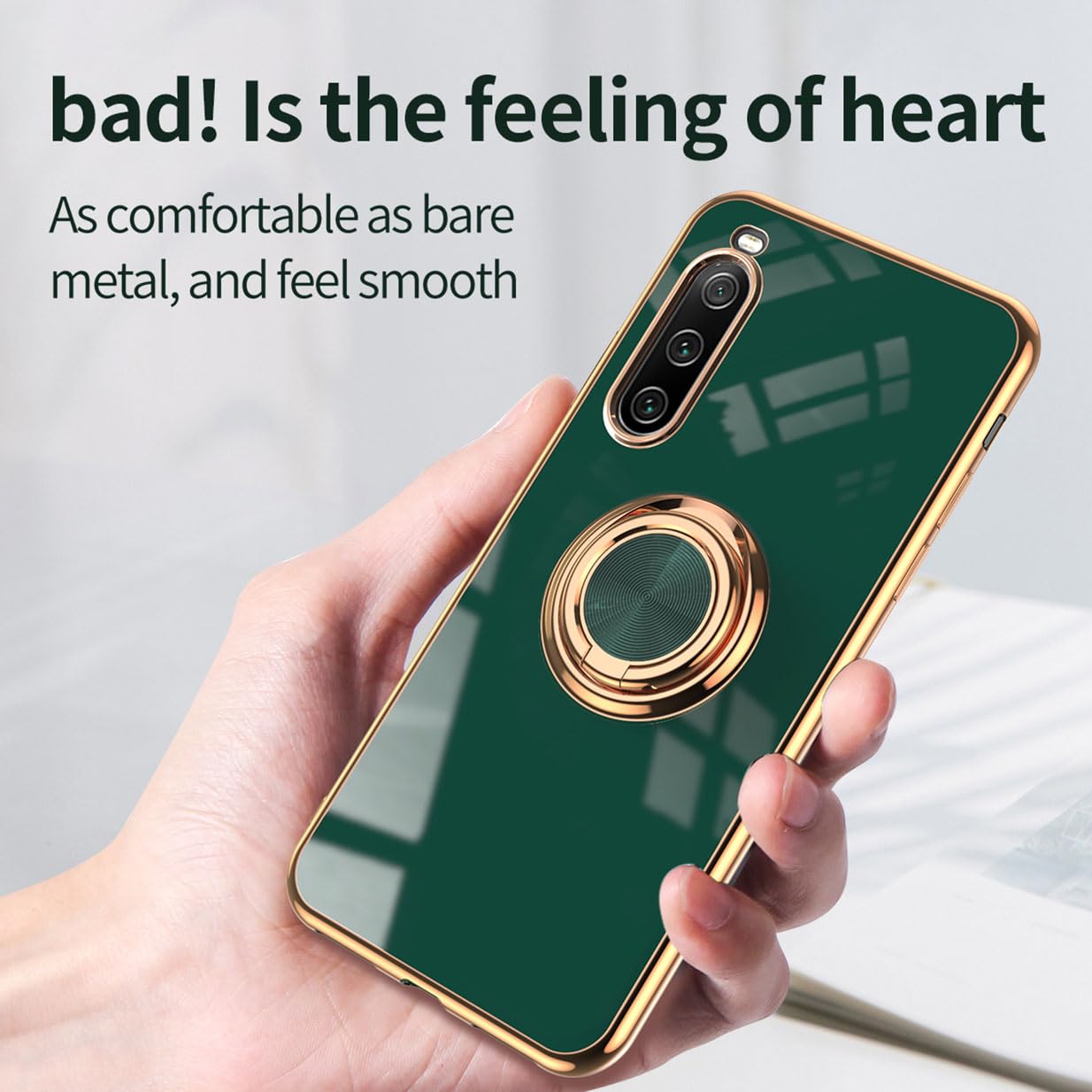 Stilvolle Hülle Für Sony Xperia 1 IV – Slim, Stoßfest, Mit Ringhalter & Galvanik-Design (Violett)