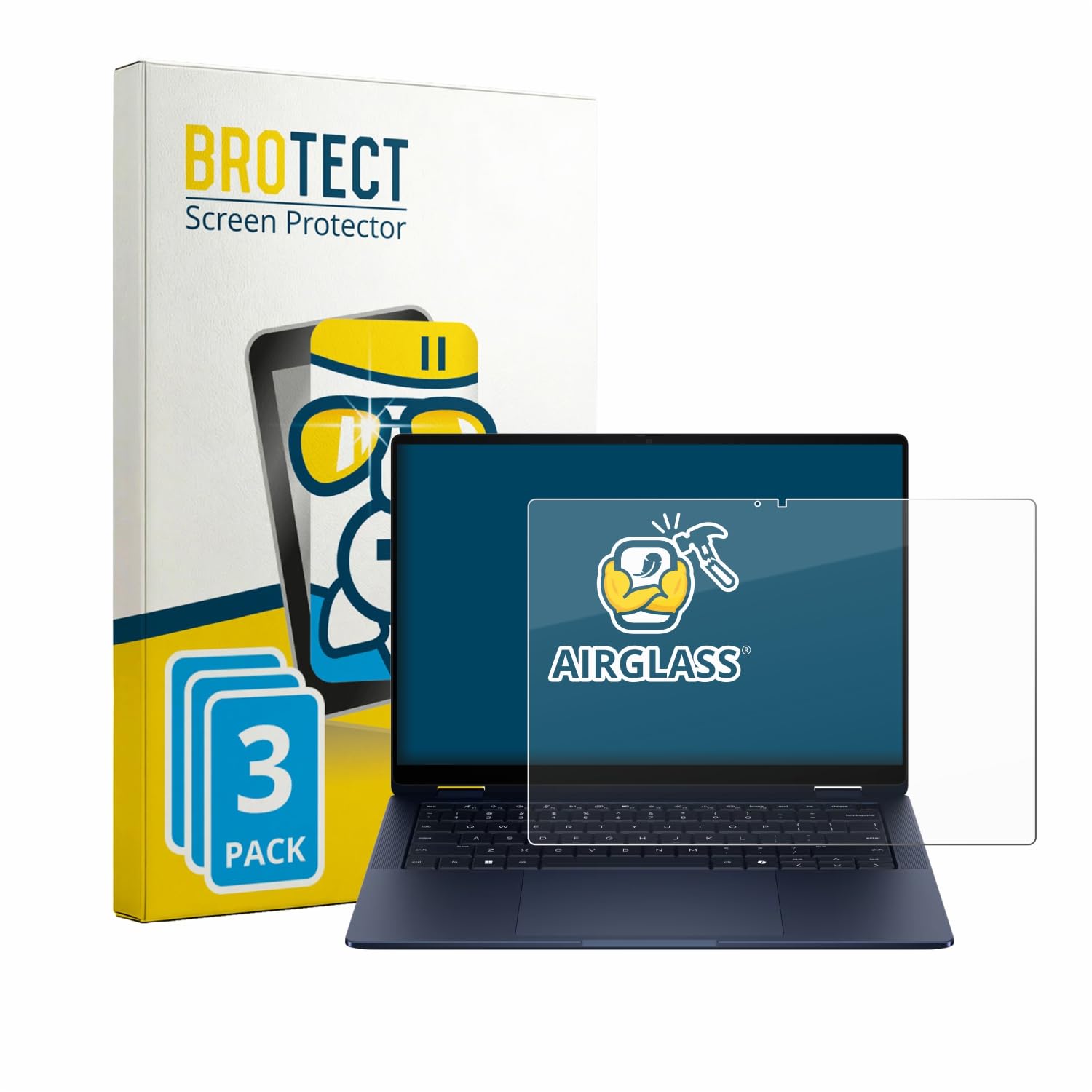 brotect Pellicola Protettiva Vetro per HP EliteBook X Flip G2i 14" Protezione Schermo (3 Pezzi) [Durezza Estrema 9H, Chiaro]